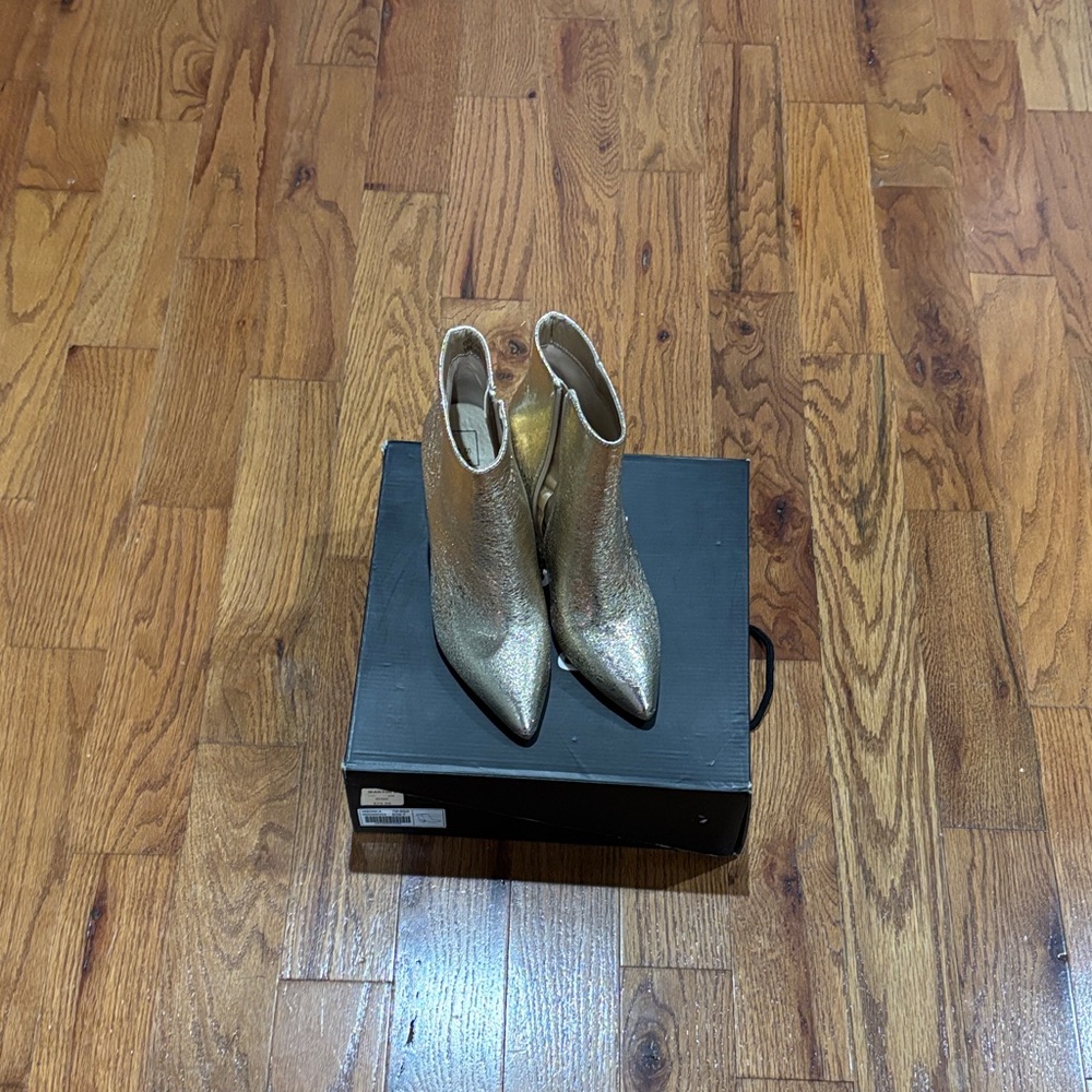 ShuShop Metallic Gold Ankle Booties